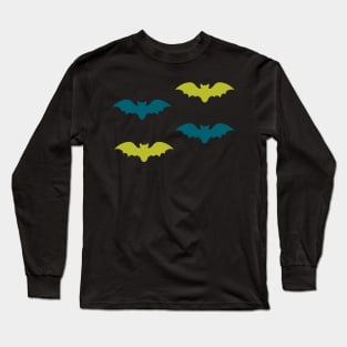 Bats Tile (Green and Blue) Long Sleeve T-Shirt